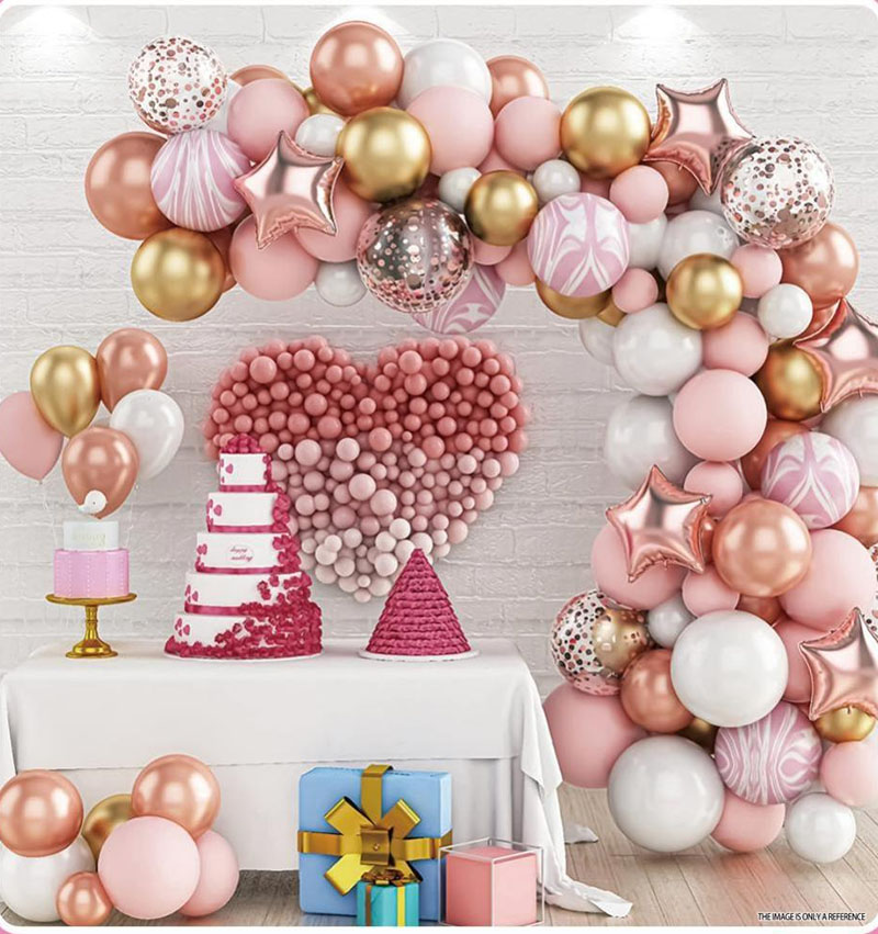 Rose Gold Decorations Party Pink Birthday Balloon Kit for Girlfriend QQL-79