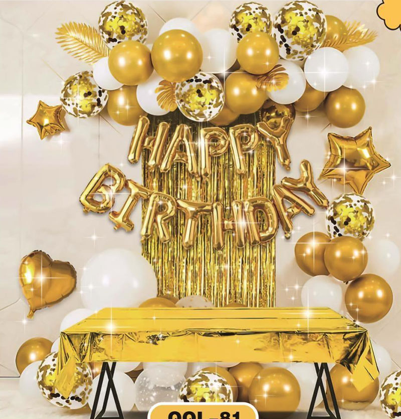 Happy Birthday Party Decorations Gold and White Party Decor QQL-81