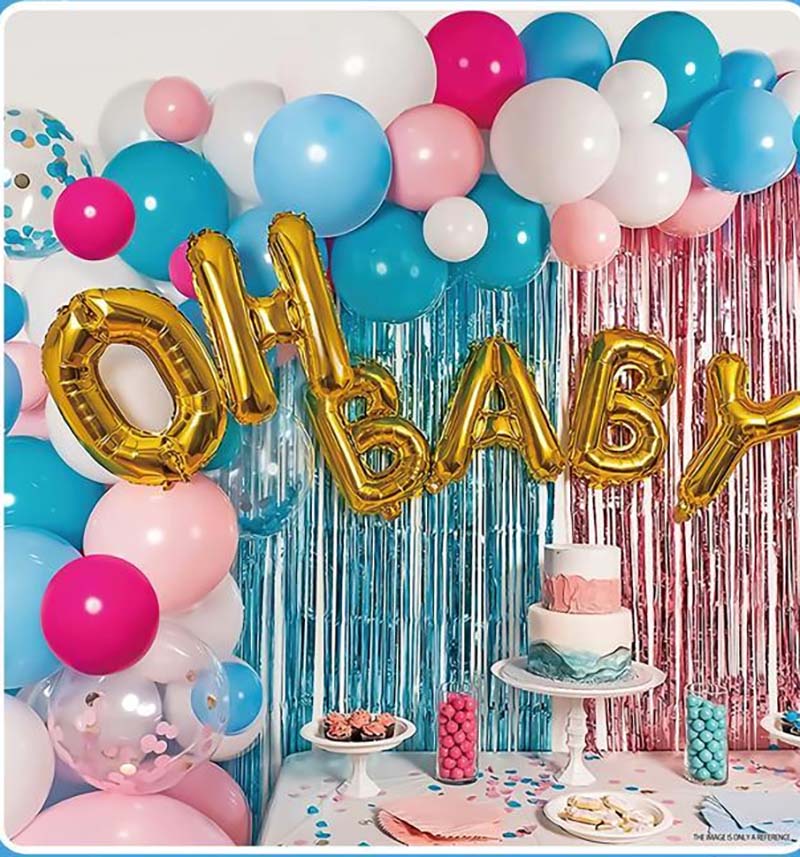 Party Baby Shower Decorations with Oh Baby Foil Ballon For Gender Reveal Birthday QQL-82