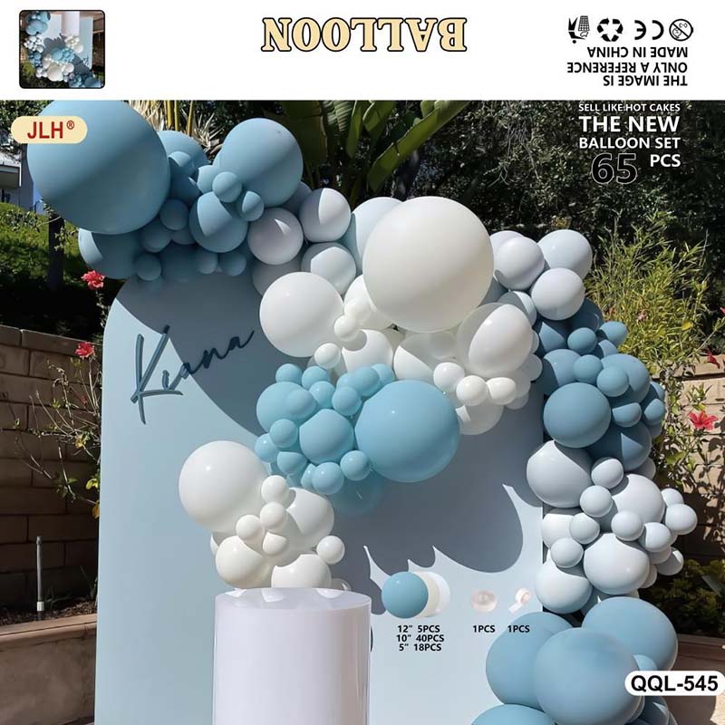 Manufacturers Topaz Blue and White Balloon Set up for Birthday Wedding Baby Shower QQL-545