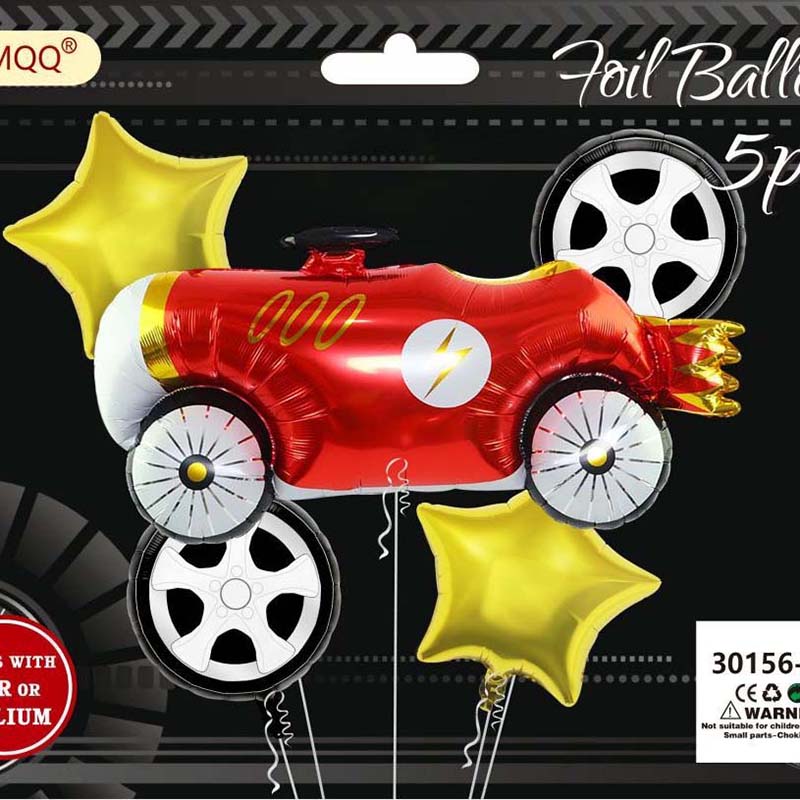 Car Racing Party Supplies Wholesale Balloon Set with Gold Star and Wheel Foil Balloon 30156-647