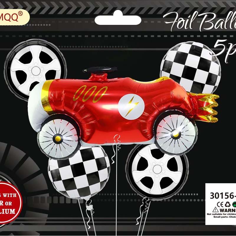 8 Year Old Balloon Racing with Wheels Foil Balloon Party Decoration Ideas for Boy 30156-646