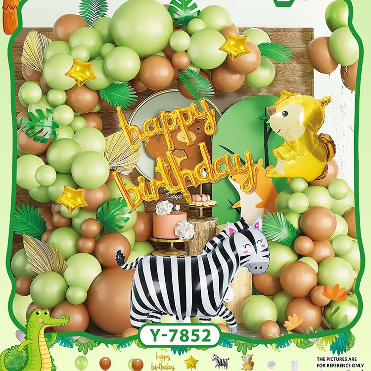 Jungle Theme Baby Shower with Zebra and Squirrel Foil Balloon for Party decorations Y-7582